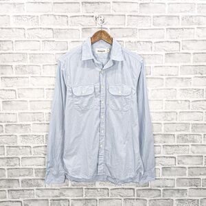 GUIDEBOAT Co. Men's Button front Shirt 2 pocket in blue cotton size Small